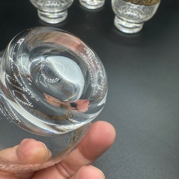 MCM Culver Tylor 22K gold rim ribbed Set of 4 Rolly Polly glasses - Picture 5 of 7